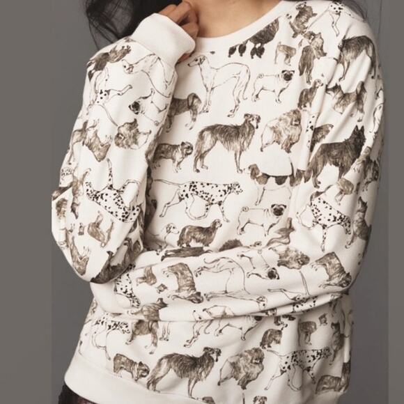 Anthropologie Maeve Dog Printed Sweatshirt Size XS - Picture 4 of 7